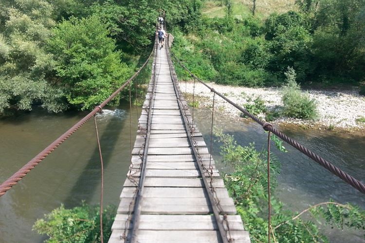 Rumunsko - Český Banát - šerpský můstek přes řeku Neru