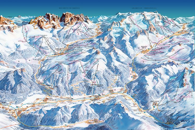 Itálie - Trentino - Val di Sole - mapa střediska