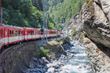 Śvýcarské vlaky - alpský vláček v soutěsce